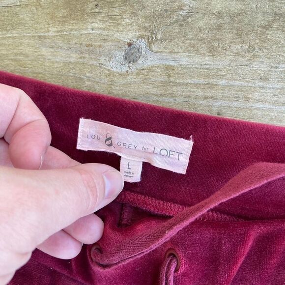 Lou & Grey Velour Wide Leg Track Suit Size Large - Picture 9 of 9